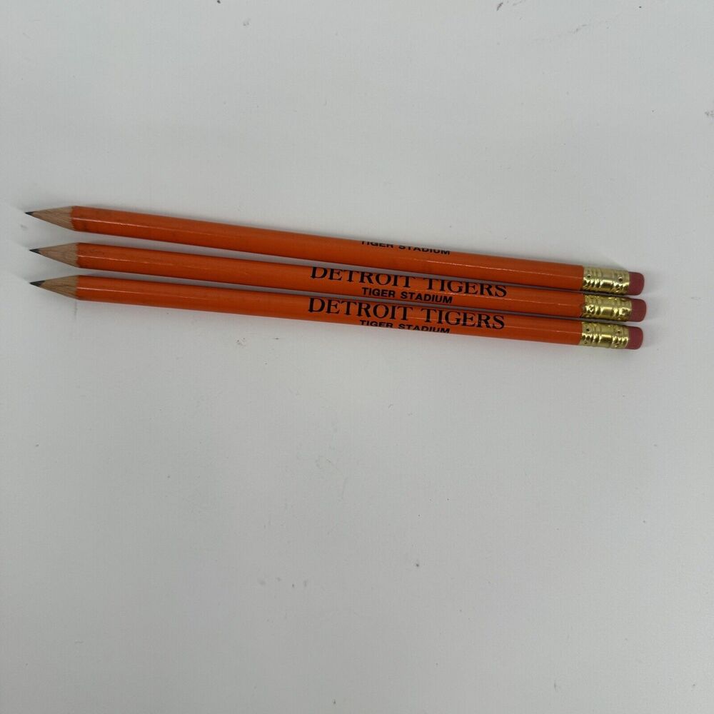 Detroit Tigers Lot Of 3 Vintage Tiger Stadium Score Card Pencils